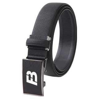 BLANC FLEUR 頂級B標誌牛皮高爾夫皮帶, 黑色, 1個