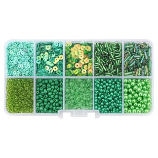 심플하니 반짝반짝 비즈 컬렉션 10종 세트, 그린, 1세트