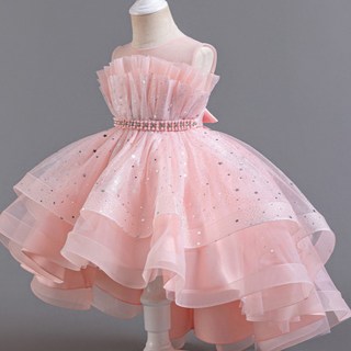 Bebemong Story 女童胸前抓皺不對稱洋裝