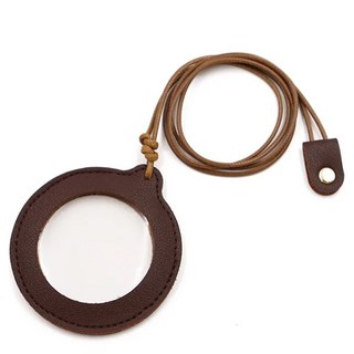 Pureon 項鍊式素色設計便攜放大鏡 7.8 x 7.2 cm, 1個, 深棕色