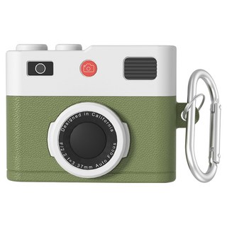 A-loke AirPods 復古相機造型兼容保護殼, 1個, 綠色相機, airpods 4