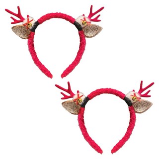 小麥購物 聖誕鹿角髮飾/髮箍 鈴鐺款 E045, 紅色, 2個