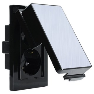 Charming 2孔直立式嵌入防水插座 黑色, 1個