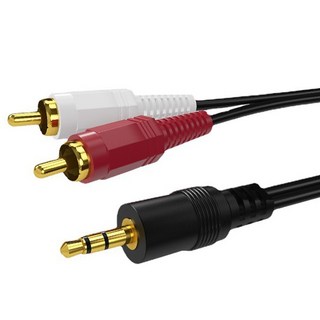 3.5mm轉2RCA一分二音源線 AUX轉RCA梅花頭電腦音箱連接線 1.5m, 2R-35, 2條