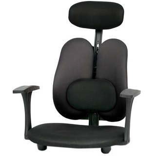 CHAIR FOCUS 機能性辦公室座椅 含靠枕 + 靠墊, 黑色