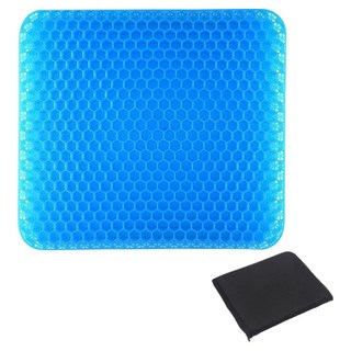 半島良品 涼感蜂窩舒壓凝膠坐墊 附防塵套, 藍色