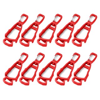 Homevanesse 露營 登山 高爾夫 防遺失手套夾, 10個, 紅色