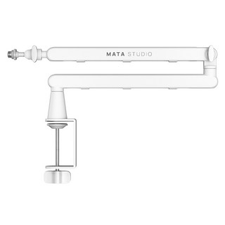 MATA STUDIO MA40 麥克風支架 桌上型 電容式 懸臂 支架 固定夾 蛇管, MA40W, 1個, 白色