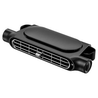 ANTIAN USB車載無葉散熱風扇 車用座椅靜音小風扇 汽車後座排風扇電風扇, CFO3, 黑色