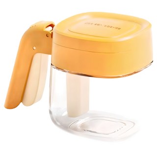 Couselect 一鍵開蓋調味罐玻璃調味瓶 黃色, 360ml, 1個