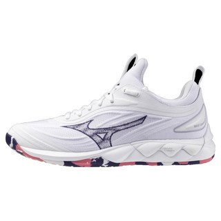 Mizuno 美津濃 WAVE LUMINOUS 3 女排球鞋 V1GC242020, 23cm, 白色/迷彩虹, 白色 + 迷彩虹