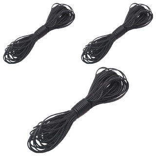 Khohimo PU皮革 蠟線 手鍊 項鍊 DIY 工藝繩 10m x 1mm 5W0427, 3個, 黑色