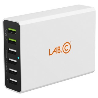 LAB.C MAX 60W 6埠 高通3.0 多埠充電器, 1個, 白色