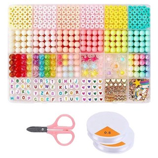 Khohimo 手鍊串珠工藝 DIY 套組 字母製作套組 5W0441, 1套, 混色