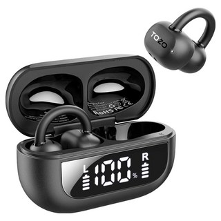 토조 오픈라임 AI 이어링 오픈형 귀걸이 귀찌 클립형 무선 블루투스 이어폰, OpenRhyme / T13064, 블랙