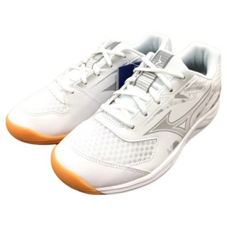 Mizuno 美津濃 SKY BLASTER 4 兒童羽球鞋，輕量透氣，舒適好動，綁帶設計，安全穩固, 21cm, 白色