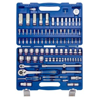 KING TONY 金統立 1/4吋&1/2吋DR. 專業級綜合工具96件組 KT7596MRC 多功能套筒組 專業維修工具, 1/4"DR. 綜合工具 + 1/2"DR. 綜合工具 + 36mm起子頭組 + 37mm起子頭套筒組, 1組