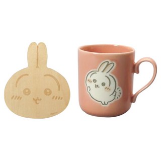 yamaka 山加商店 吉伊卡哇 Chiikaw 陶瓷馬克杯 附杯墊 300ml 烏薩奇, 粉色, 1個