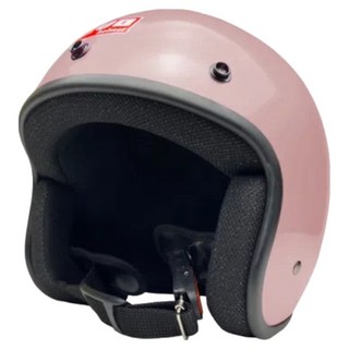 evo helmets 艾莉莎復古騎士安全帽 附冰絲面罩 顏色隨機, 法國粉