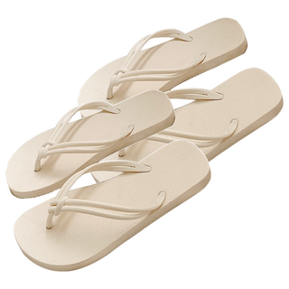 人字拖 2雙 白色 - 專櫃質感舒適防滑男女通用海灘拖鞋