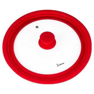 LuigiFerrero Atlanta可排氣矽膠鍋蓋 紅色 29.5cm 適用多種尺寸鍋具, 1個