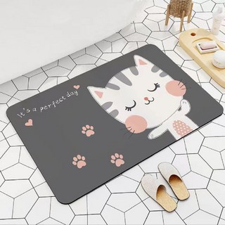 樹懶慢慢 卡通風格矽藻泥軟地墊 浴室防滑吸水, 仙女喵, 1個, 60 x 40cm