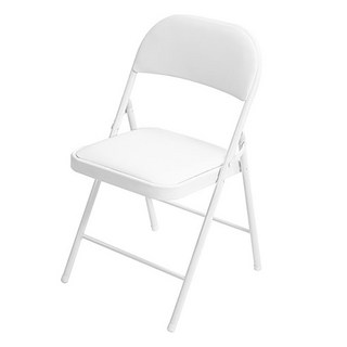 HABITY 皮革坐墊折疊椅, 白色, 折疊收納不佔空間, 舒適皮革坐墊, 1個