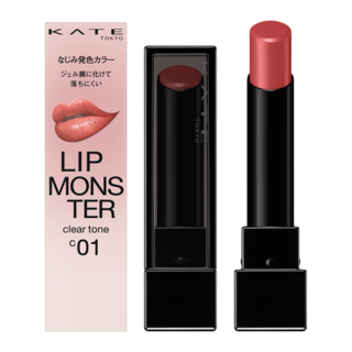 KATE 凱婷 怪獸級持色唇膏 C01 晶焰怪獸 3g (微發色、持久保濕、自然融合), 1支