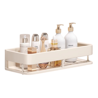 小麥購物 奶油風浴室置物架 奶白單層 L215 400g, 奶白色, 1個