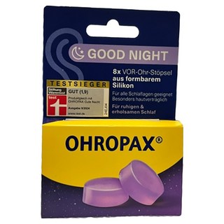 OHROPAX 安耳悠 GOOD NIGHT 矽膠耳塞 紫色, 1盒, 4組