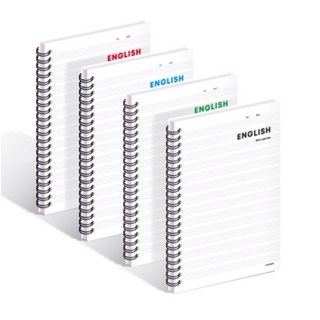 Withna 線圈英文練習筆記本 80-0078, 4本, 顏色隨機