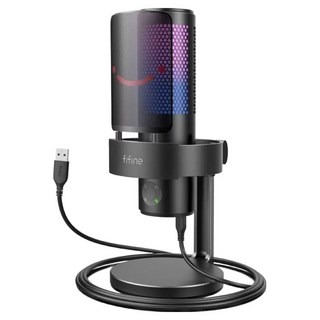 fifine USB專業級全指向電容式RGB 直播麥克風, 1個