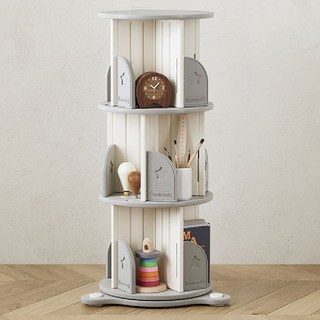 lilikoko 哩哩摳摳 旋轉書櫃, 灰色, 3層