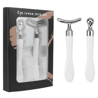 Clonine 眼下眼霜按摩棒2件組, 白銀色/無香, 1套