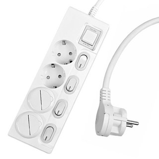 원스탑 제로갭 개별스위치 슬림 납작멀티탭 4구 16A + 안전커버 2p 세트, 1m, 화이트, 1세트