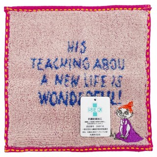 MARUSHIN 丸真 Moomin 嚕嚕米漫畫風口袋小方巾, 美寶的美夢 粉色, 1條