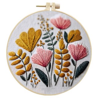 Topia Pick & Home 可愛法式刺繡套組, 粉紅花朵, 1個