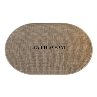 小麥購物 亞麻編織浴室防滑地墊 L220, 1個, 橢圓  bathroom 燕麥色