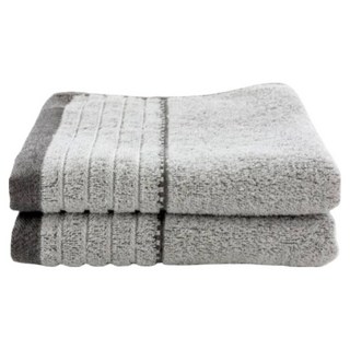 SHING LONG TEXTILE 台灣興隆毛巾 炭極簡奈米銀竹炭毛巾 2入, 灰色, 1組