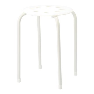 NITORI 宜得利家居 堅固的鋼製迷你椅凳, 1個, 白色