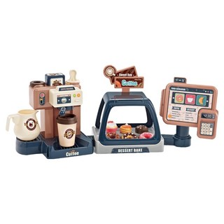 Jiacheng 哈努善星 咖啡專賣店 甜甜圈 超市收銀台遊戲 jiach66895, 1個, 藍色