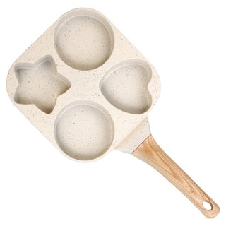 HONDONI 日式麥飯石日月星辰早餐鍋煎蛋神器/不沾鍋 V6 白色, 19cm, 1個