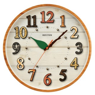 RHYTHM 日本麗聲時計 創意童趣靜音掛鐘, 淺棕色