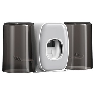 小麥購物 壁掛式免打孔牙刷架 L383, 1組, 簡約灰白