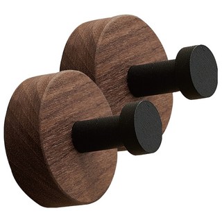 小麥購物 胡桃木掛鉤 L327, 2個, 胡桃木黑色
