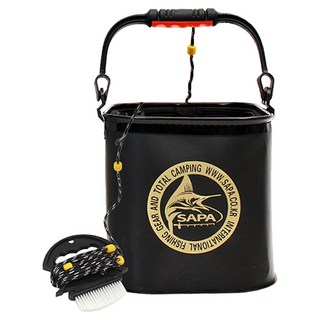 싸파 접이식 사각 솔 두레박, 블랙