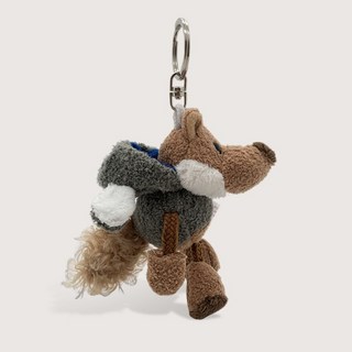 soonZAM 可愛又搞怪的披著羊皮的狼玩偶鑰匙圈, 1個, 10cm, 灰色狼