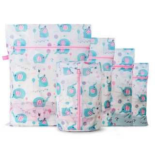 YGUU 依谷 童趣印花護洗洗衣袋5件組, 1組, 小象樂園