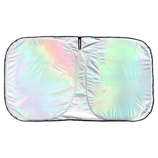 鈦銀布汽車前擋遮陽擋板 145 x 80cm, 鈦銀色 + 黑棕色, 1個