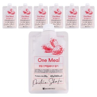 BOBSNU 完美一餐原味蛋白質奶昔 草莓口味, 7個, 40g
